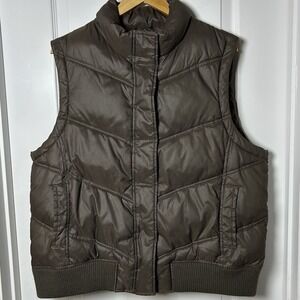 Gap Chocolate Brown‎ Quilted Puffer Vest Cozy Casual  Everyday Layering Style